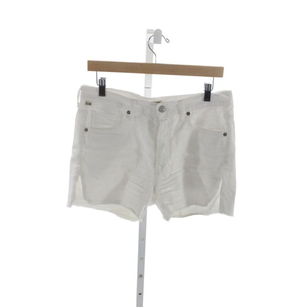 Citizens of Humanity Women Cut-Off White Cotton Shorts Button Size 26